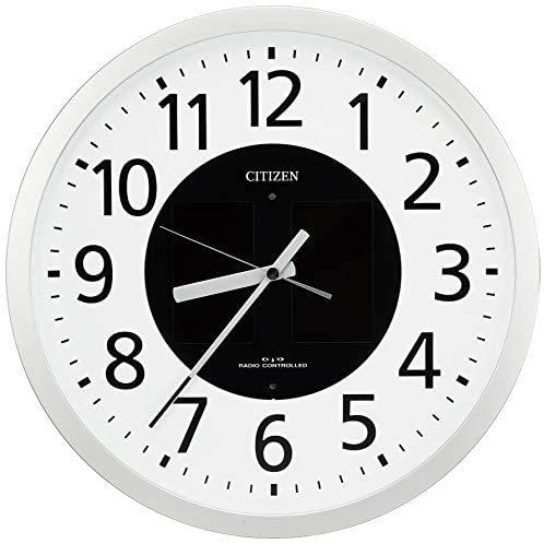 CITIZEN シチズン 掛け時計 電波時計 ソーラー電源 エコライフM815 4MY815-019 (ホワイト)