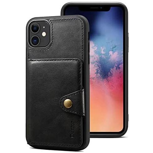Iphone 11 ケース 6 1インチ 対応 背面ポケット付き 3枚カード収納 スタンド機能付き 衝撃防止 ブラック 激安価格と即納で通信販売