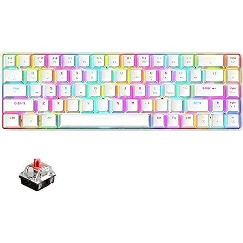 ゲーミングキーボード メカニカル式 小型 英語配列 茶軸68キー防衝突 ゲーム用キーボード 18種類のrgbバックライト ホワイト 赤軸 Mesot Vjl25n4ff Mesotes Shop 通販 Yahoo ショッピング