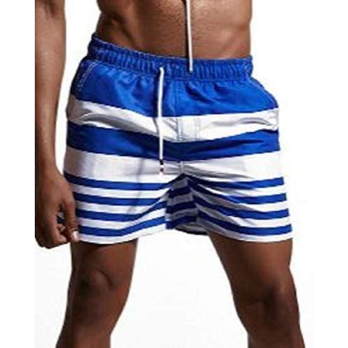 21正規激安 ボナスティモーロ Buona Stimolo メンズ 水着 サーフパンツ ボーダー 柄 水陸両用 インナー 付き 海水パンツ ブルー M Wantannas Go Id