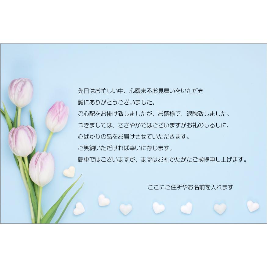 【あなたのあいさつ文を入れて1枚から印刷OK！】快気祝い メッセージカード お見舞い オリジナル 快気内祝い お礼 お見舞い返し 退院報告 挨拶状 ごあいさつ｜messagecard-shop