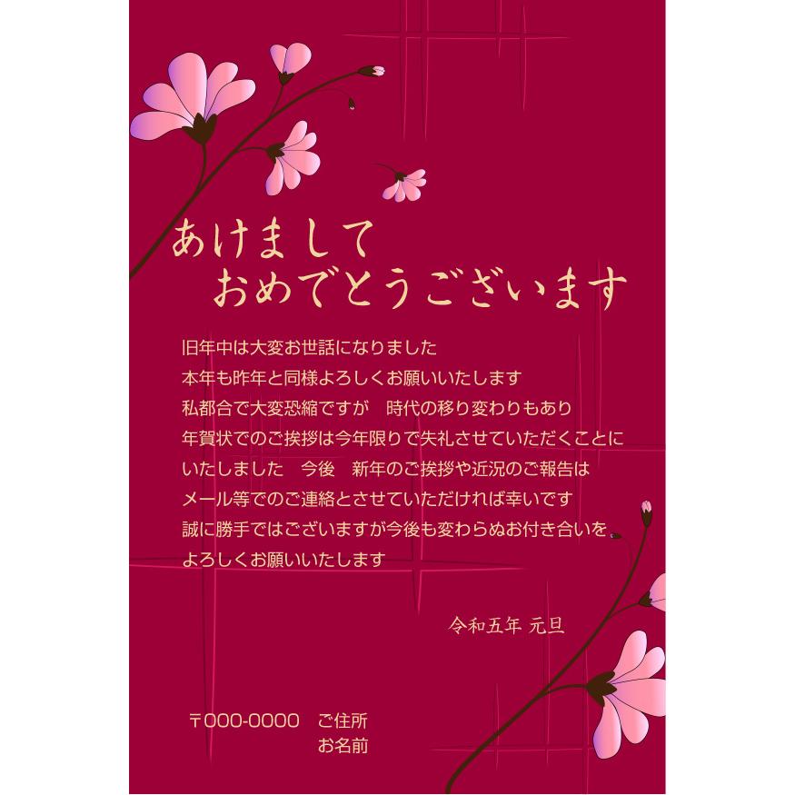 終活年賀状【あなたのあいさつ文を入れて1枚から印刷OK！】デザイン