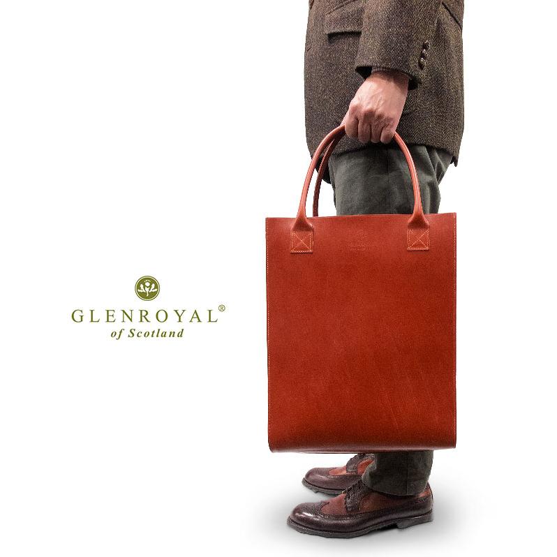 正規品 GLENROYAL  グレンロイヤル ブライドルレザー 縦長トートバッグ LEATHER TOTE BAG ( M ) 01-3808（新品）の画像
