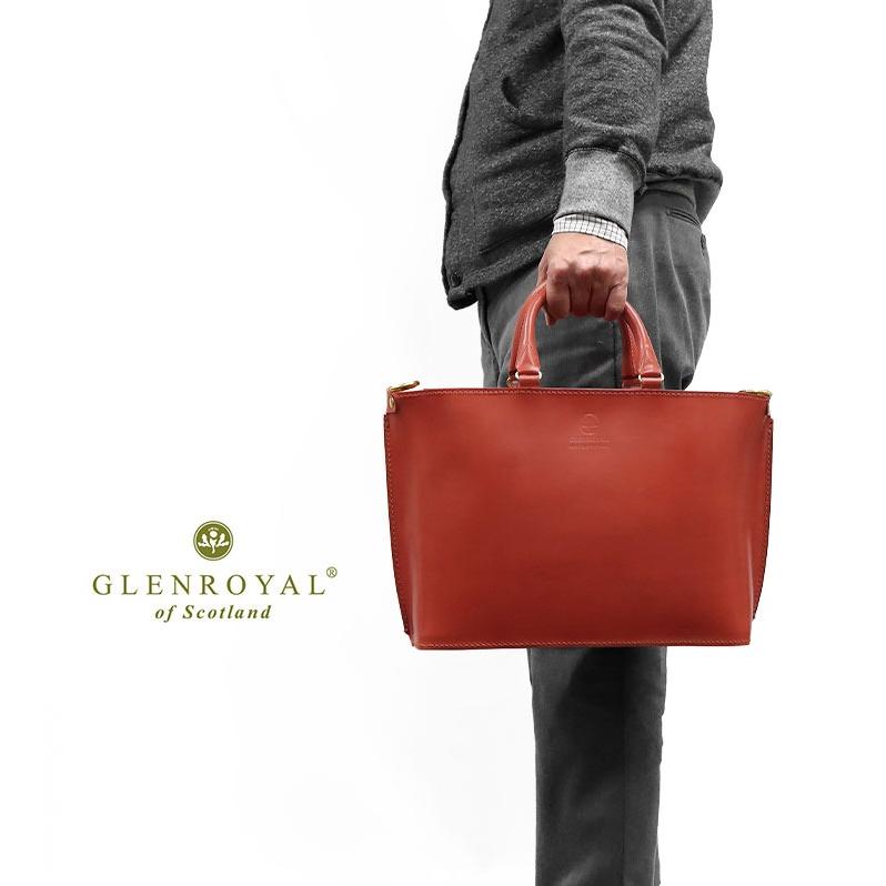 正規品 GLENROYAL  グレンロイヤル トートバッグ 01-5844 ジップ ショルダー トートバッグS 横型 ブライドルレザー ショルダーストラップ付き（新品）英国製の画像