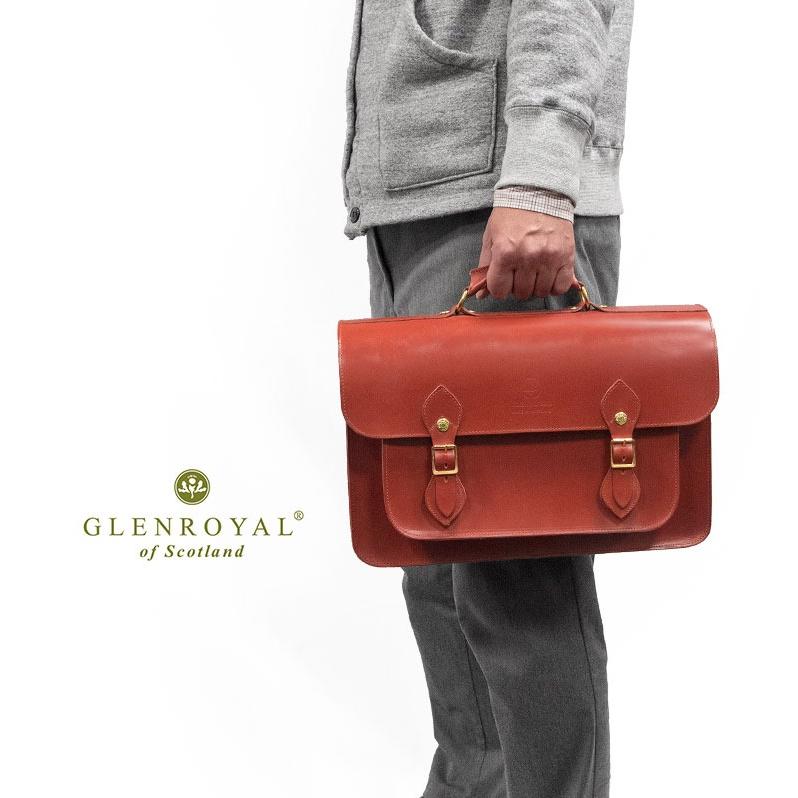 正規品 GLENROYAL  グレンロイヤル サッチェルバッグ 02-6042 SATCHEL BAG WITH D-RING 15( 15インチ幅 ) フルブライドルレザー（新品）英国製の画像