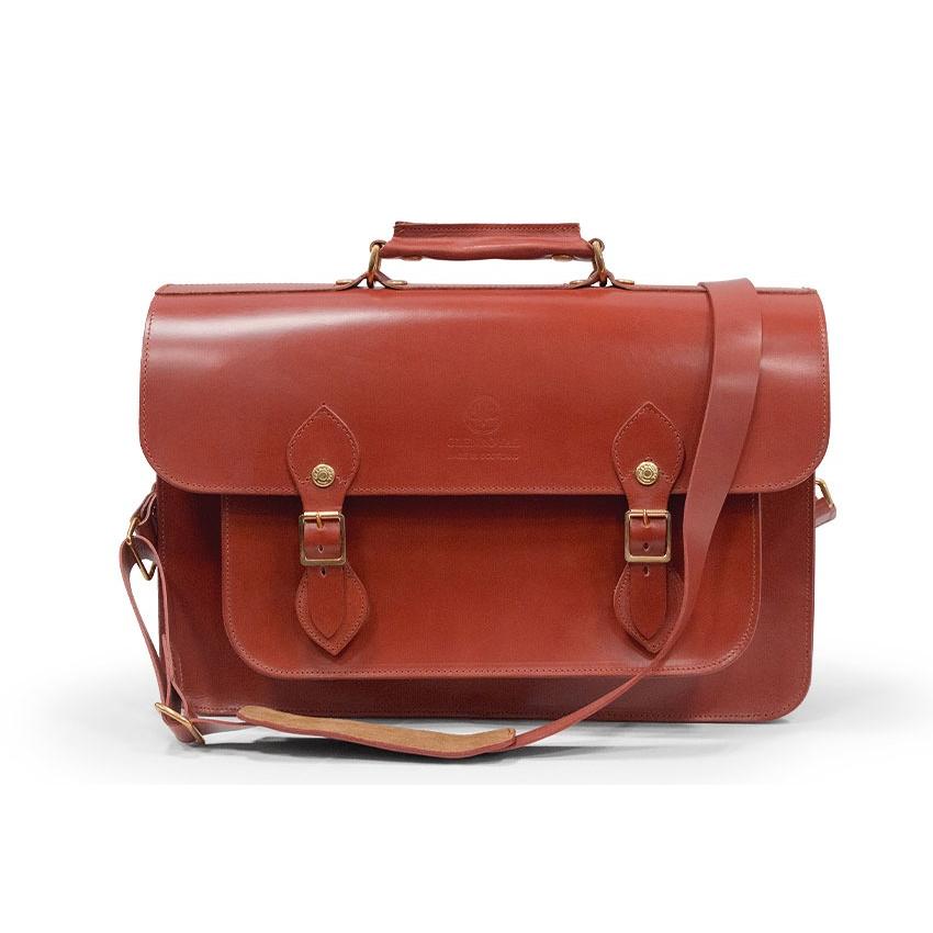 正規品 GLENROYAL  グレンロイヤル サッチェルバッグ 02-6042 SATCHEL BAG WITH D-RING 15( 15インチ幅 ) フルブライドルレザー（新品）英国製の画像