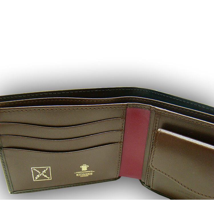 ETTINGER社公認正規販売店 ETTINGER / エッティンガー 二つ折り財布 141JR BLACK-HAVANA-EASTER ROSE カード＆コインパース 別注カラー 005の画像