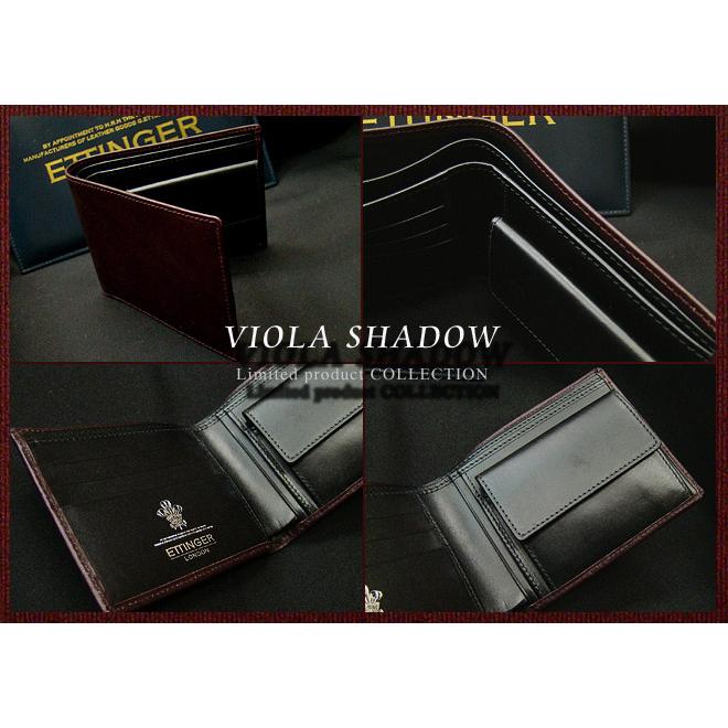 ETTINGER社公認正規販売店 ETTINGER / エッティンガー 二つ折り財布 141JR VIOLA×INSIDE:BLACK カード＆コインパース 別注カラー 006の画像