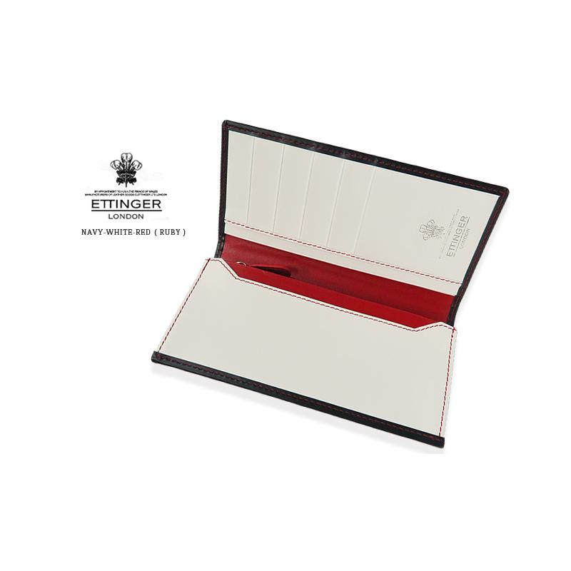 ETTINGER社公認正規販売店 ETTINGER エッティンガー 長財布 2112BEJR NAVY-WHITE-RED ( RUBY ) 小銭入れ付き長財布 別注カラー 007の画像