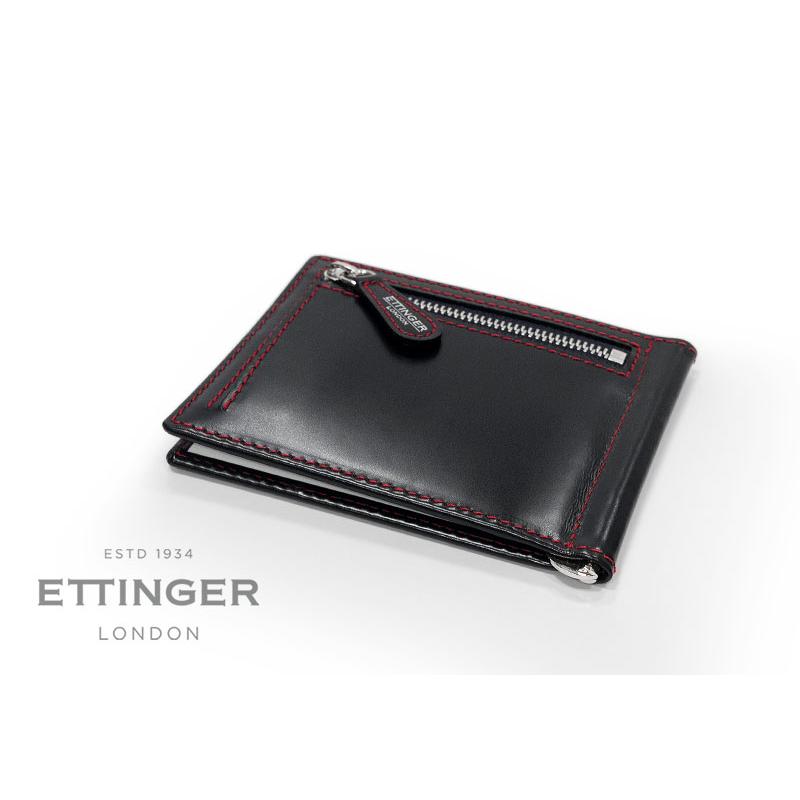 ETTINGER社公認正規販売店 ETTINGER エッティンガー マネークリップ 2194EJ NAVY-WHITE-RED ( RUBY ) MONEY CLIP WITH ZIP 小銭入れ付き 別注 007の画像