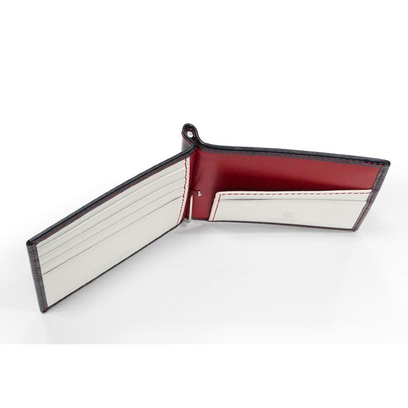 ETTINGER社公認正規販売店 ETTINGER エッティンガー マネークリップ 2194EJ NAVY-WHITE-RED ( RUBY ) MONEY CLIP WITH ZIP 小銭入れ付き 別注 007の画像