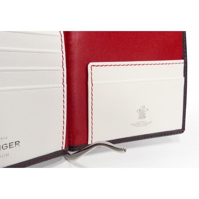 ETTINGER社公認正規販売店 ETTINGER エッティンガー マネークリップ 2194EJ NAVY-WHITE-RED ( RUBY ) MONEY CLIP WITH ZIP 小銭入れ付き 別注 007の画像