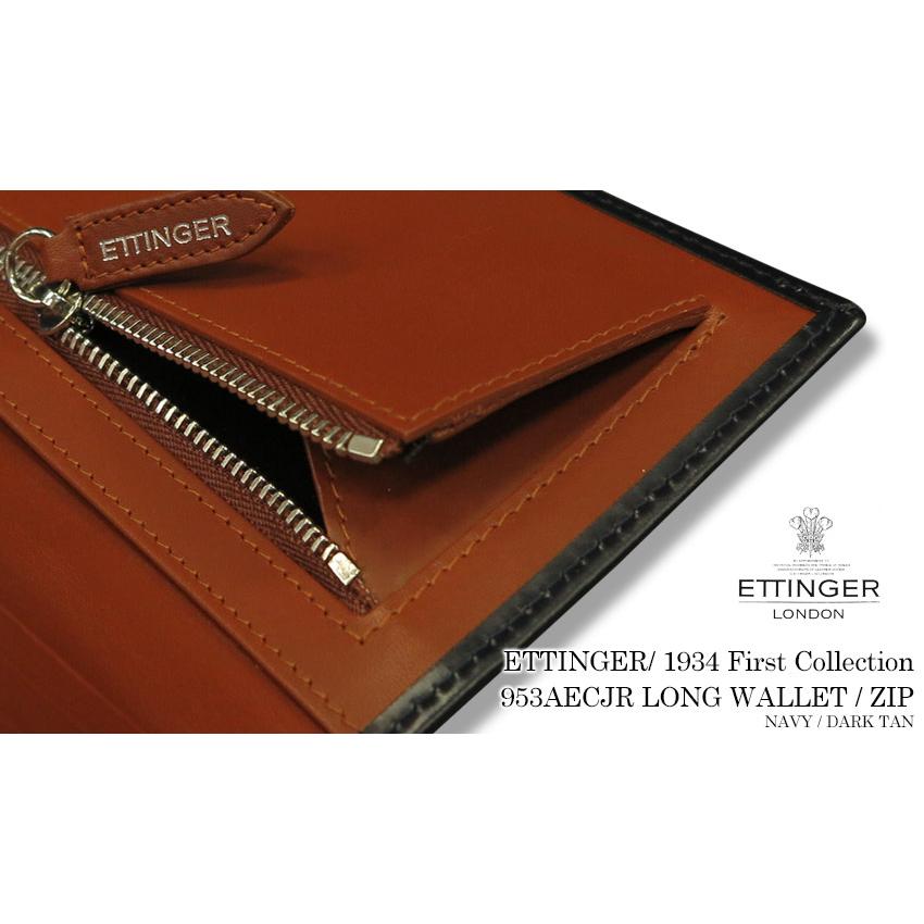 ETTINGER社公認正規販売店 ETTINGER エッティンガー 長財布 953AECJR NAVY×TANコレクション LONG WALLET WITH ZIP 小銭入れ付き 別注カラー 002の画像