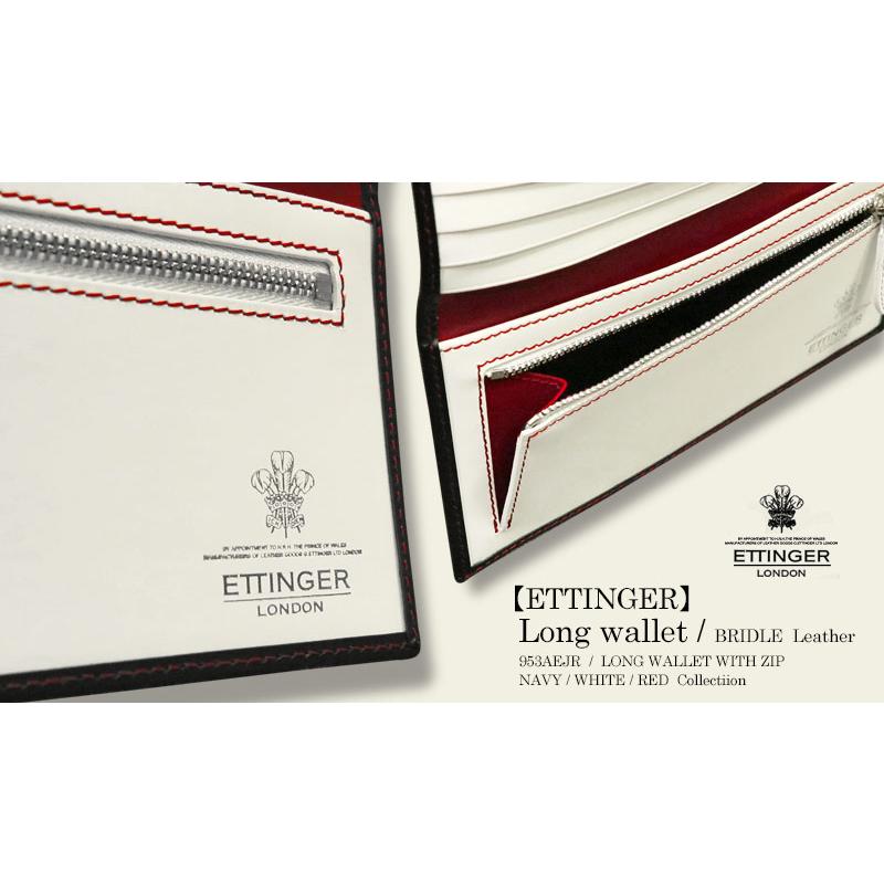 ETTINGER社公認正規販売店 ETTINGER エッティンガー 長財布 953AEJR NAVY-WHITE-RED ( RUBY ) LONG WALLET WITH ZIP / 小銭入れ付き 別注カラー 007の画像