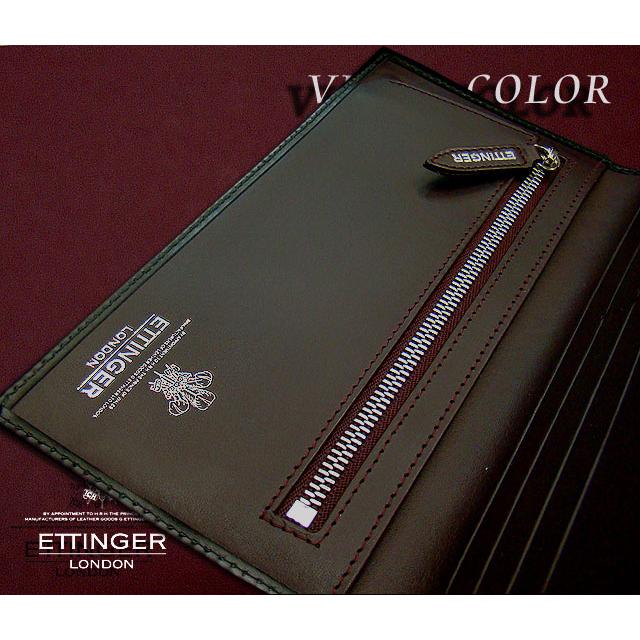 ETTINGER社公認正規販売店 ETTINGER エッティンガー 長財布 953AEJR BLACK×INSIDE:VIOLA LONG WALLET WITH ZIP / 小銭入れ付き長財布 別注カラー 010の画像
