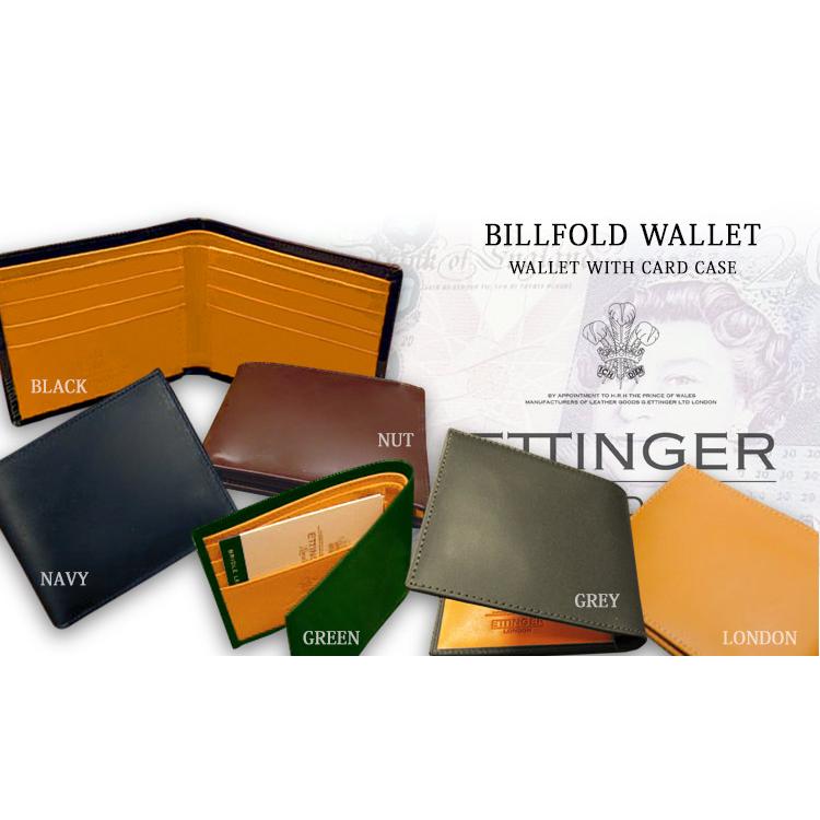 ETTINGER社公認正規販売店 ETTINGER エッティンガー 二つ折り札入れ BH030 ビルフォールド 二つ折り財布 ブライドルレザー 内側イエローの画像