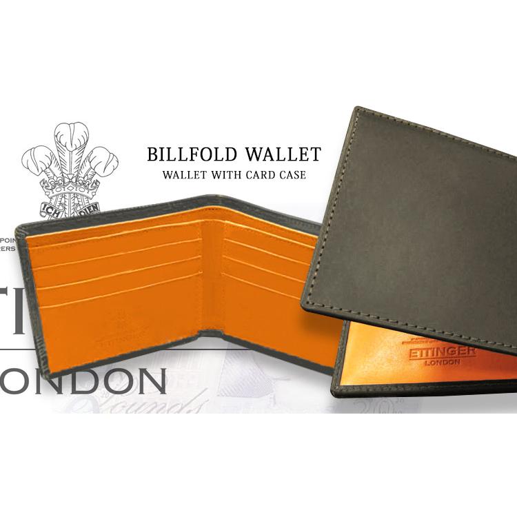 ETTINGER社公認正規販売店 ETTINGER エッティンガー 二つ折り札入れ BH030 ビルフォールド 二つ折り財布 ブライドルレザー 内側イエローの画像