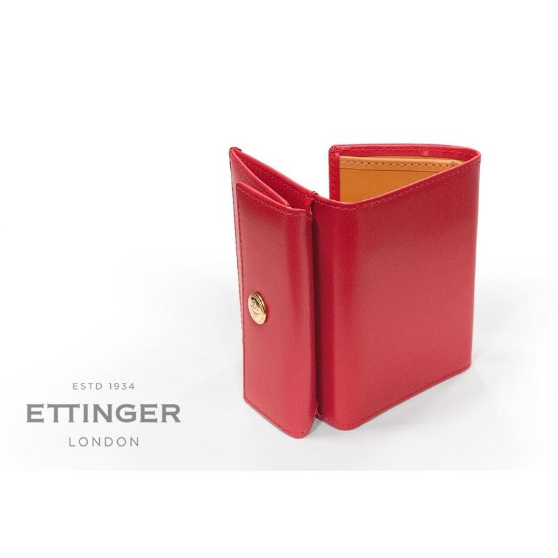 ETTINGER社公認正規販売店 ETTINGER エッティンガー ミニウォレット BH2199J 三つ折り小銭入れ付き ブライドルレザー 内側イエローの画像