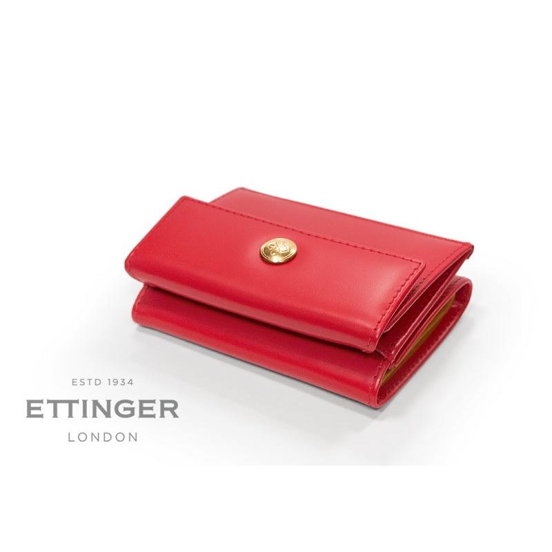 ETTINGER社公認正規販売店 ETTINGER エッティンガー ミニウォレット BH2199J 三つ折り小銭入れ付き ブライドルレザー 内側イエローの画像