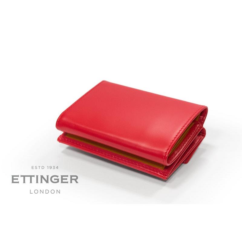 ETTINGER社公認正規販売店 ETTINGER エッティンガー ミニウォレット BH2199J 三つ折り小銭入れ付き ブライドルレザー 内側イエローの画像