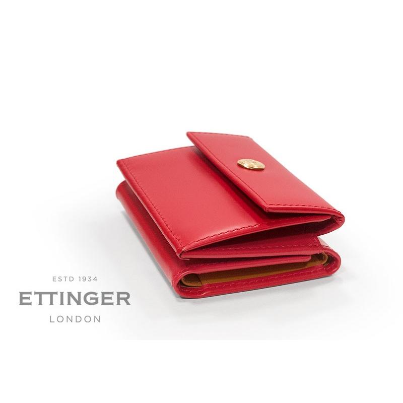 ETTINGER社公認正規販売店 ETTINGER エッティンガー ミニウォレット BH2199J 三つ折り小銭入れ付き ブライドルレザー 内側イエローの画像