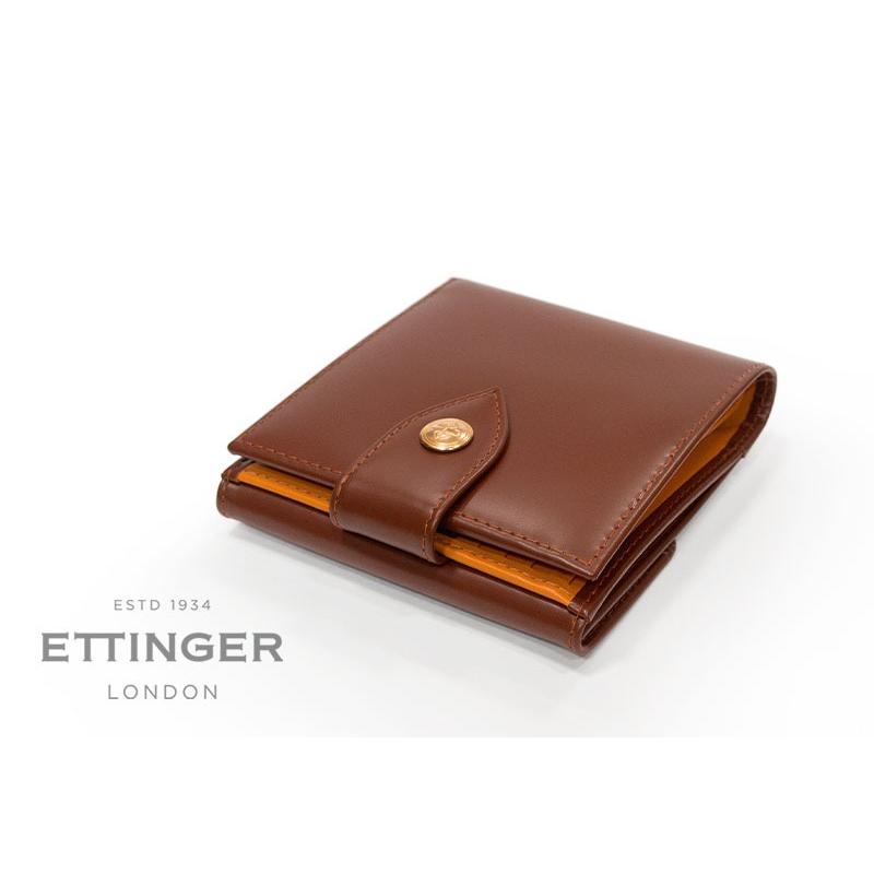ETTINGER社公認正規販売店 ETTINGER エッティンガー 二つ折り財布 BH951AJ BILLFOLD 10C 小銭入れ付き ブライドルレザー 内側イエローの画像