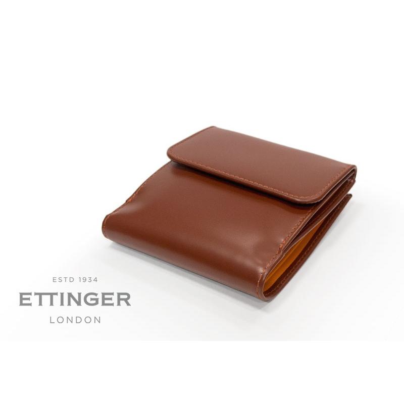 ETTINGER社公認正規販売店 ETTINGER エッティンガー 二つ折り財布 BH951AJ BILLFOLD 10C 小銭入れ付き ブライドルレザー 内側イエローの画像
