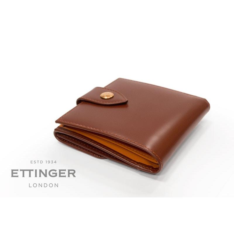 ETTINGER社公認正規販売店 ETTINGER エッティンガー 二つ折り財布 BH951AJ BILLFOLD 10C 小銭入れ付き ブライドルレザー 内側イエローの画像