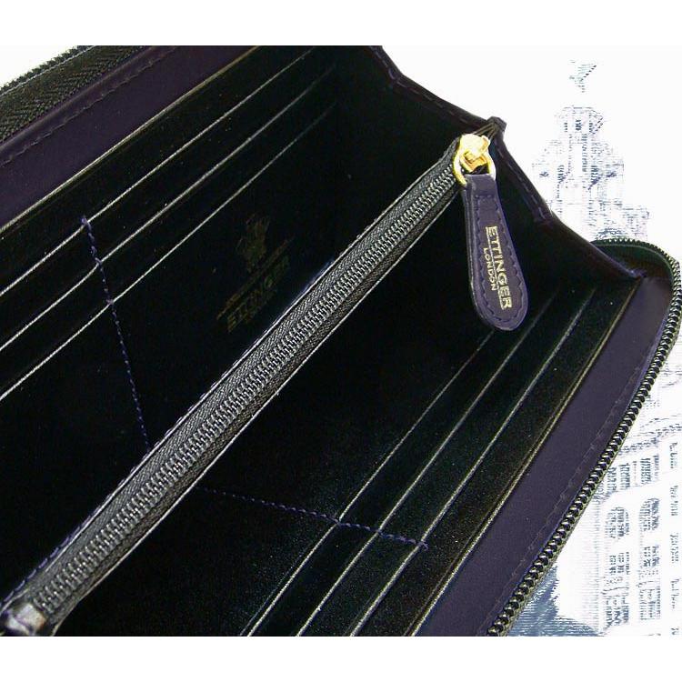 ETTINGER社公認正規販売店 ETTINGER エッティンガー ラウンドジップ長財布 2051JR BLACK-PURPLE EURO COLLECTION ロングウォレット 別注カラー 003の画像
