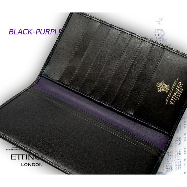 ETTINGER社公認正規販売店 ETTINGER エッティンガー 長財布 806AJR BLACK-PURPLE EURO ロングウォレット 札入れ 別注カラー 003の画像