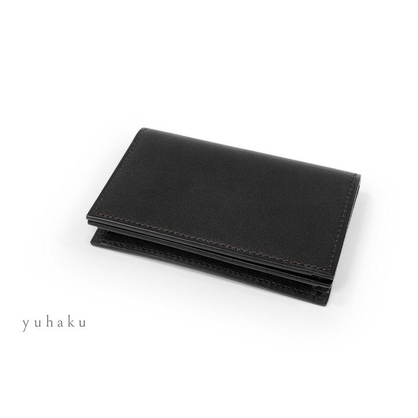yuhaku（ユハク） 名刺入れ FXY163 Diamant Black edition コードバン