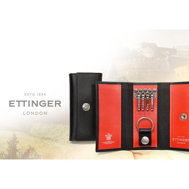 エッティンガー ETTINGER キーケース メンズ Bridle Hide 4連キーケース ネイビー  BH840AJR 0001 0002 ETTINGER（エッティンガー） キーケース ナッツブラウン ブライドル