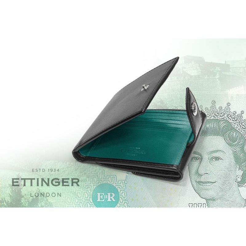 ETTINGER社公認正規販売店 ETTINGER エッティンガー二つ折り財布 タブ付き ST951AJ スターリングコレクション BILLFOLD 10C/C & COIN PURSE 小銭入れ付きの画像