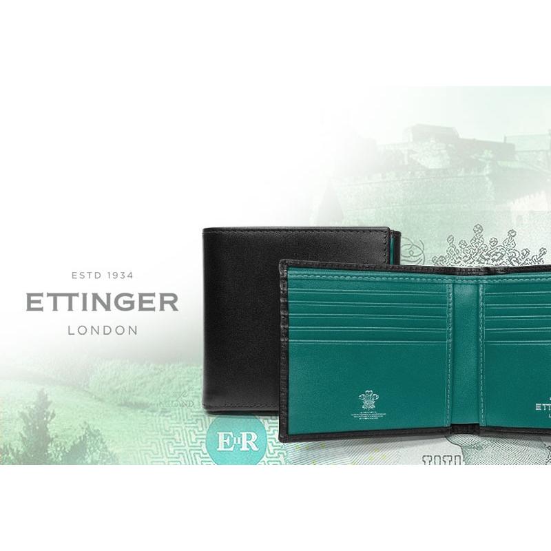 ETTINGER社公認正規販売店 ETTINGER エッティンガー二つ折り財布 タブ付き ST951AJ スターリングコレクション BILLFOLD 10C/C & COIN PURSE 小銭入れ付きの画像