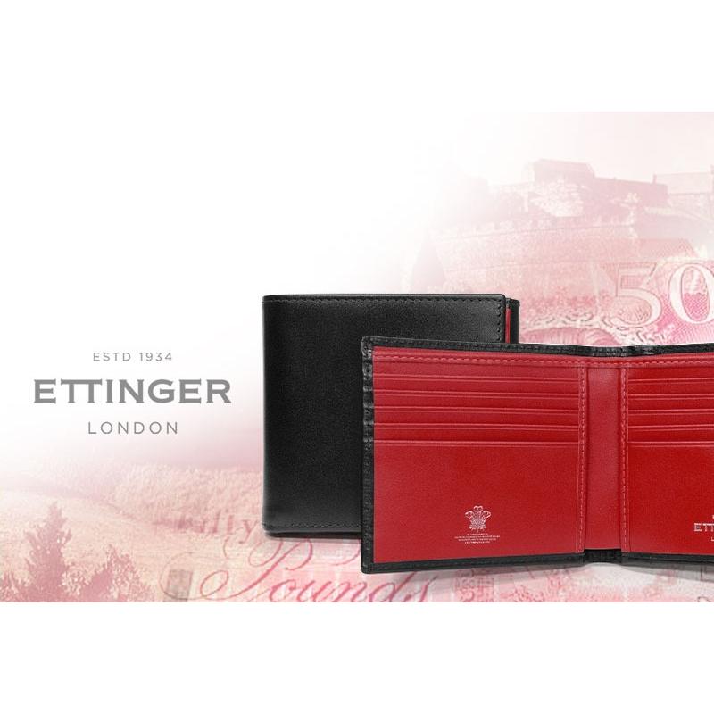 ETTINGER社公認正規販売店 ETTINGER エッティンガー二つ折り財布 タブ付き ST951AJ スターリングコレクション BILLFOLD 10C/C & COIN PURSE 小銭入れ付きの画像