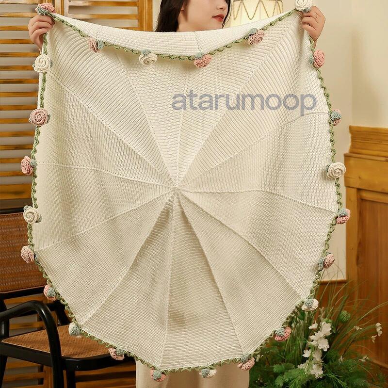 花束ブランケット 完成品 ブーケブランケット ニット製 手編みフラワー