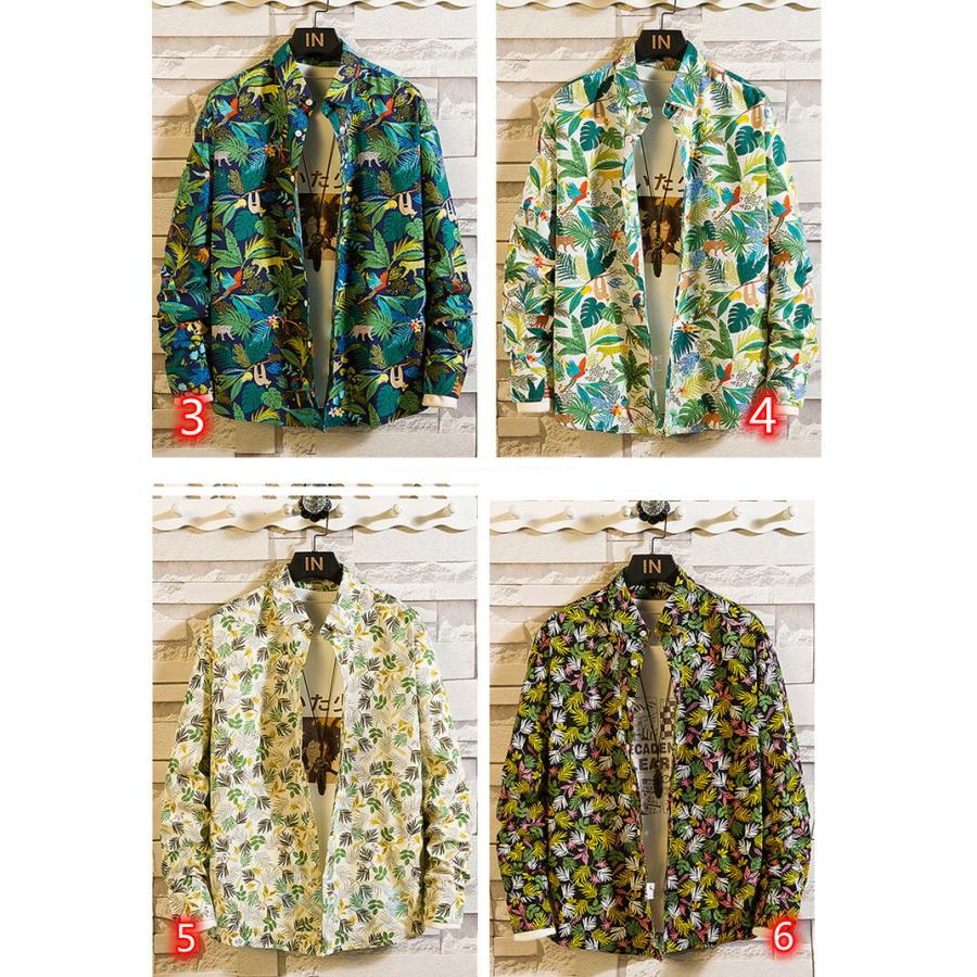 花柄シャツ メンズ 綿 長袖シャツ M-7XL アロハシャツ おしゃれ