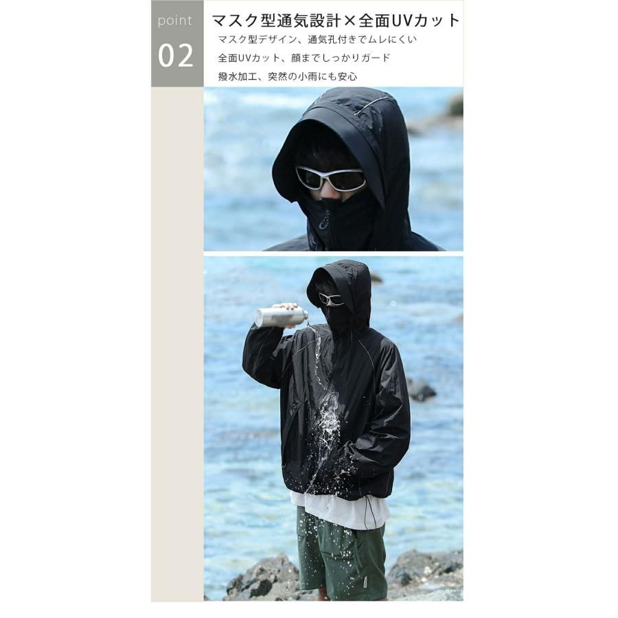 UVカットパーカー レディース UPF50+ 接触冷感 薄手 長袖 日焼け対策