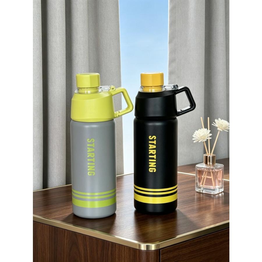 ステンレスボトル 600ml 800ml 水筒 2way 直飲み ストロー 真空二重