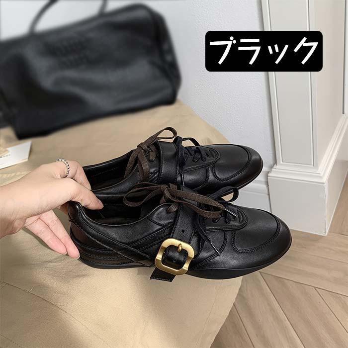 レディース 牛革 レザー フラットシューズ モンクストラップ