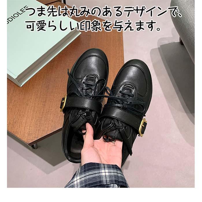レディース 牛革 レザー フラットシューズ モンクストラップ