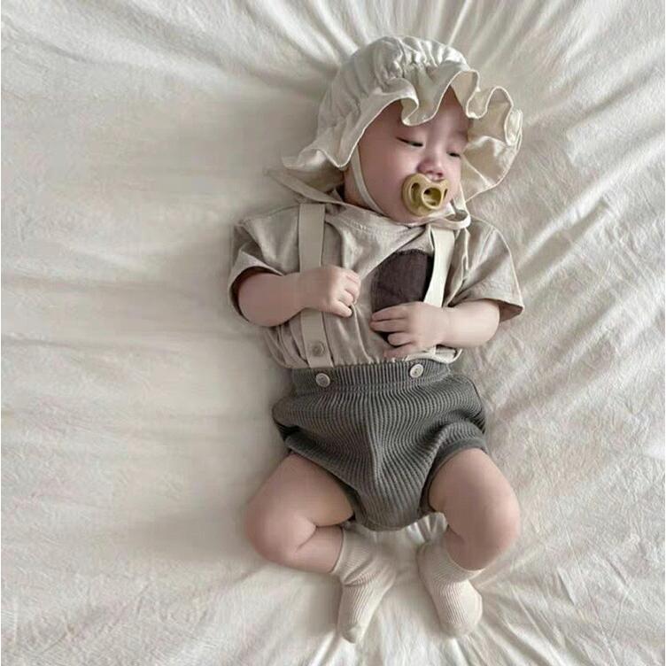 フレンチコーデュロイのサスペンダー付きサロペット【80】かぼちゃパンツ ベビー サロペット かぼちゃパンツ ショートパンツ おむつカバー