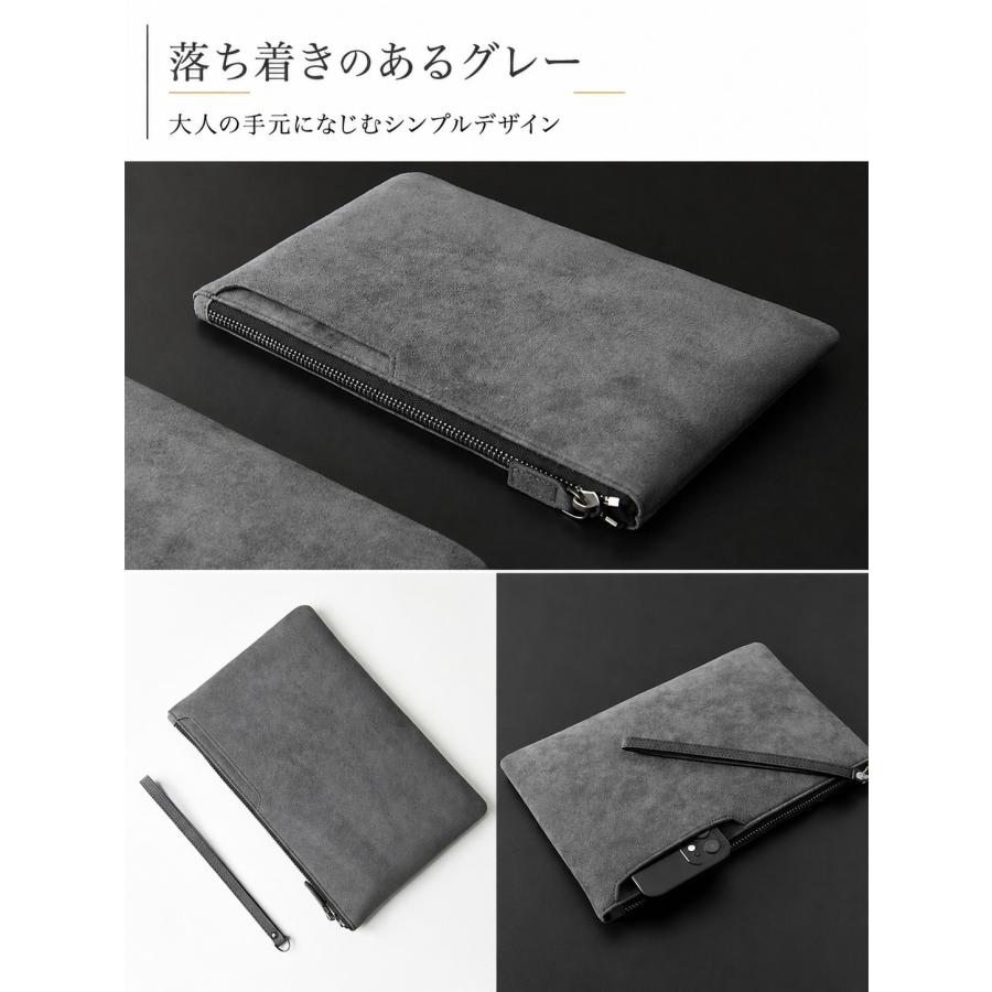 クラッチバッグ メンズ PUレザー ブラック セカンドバッグ 手持ち 着脱