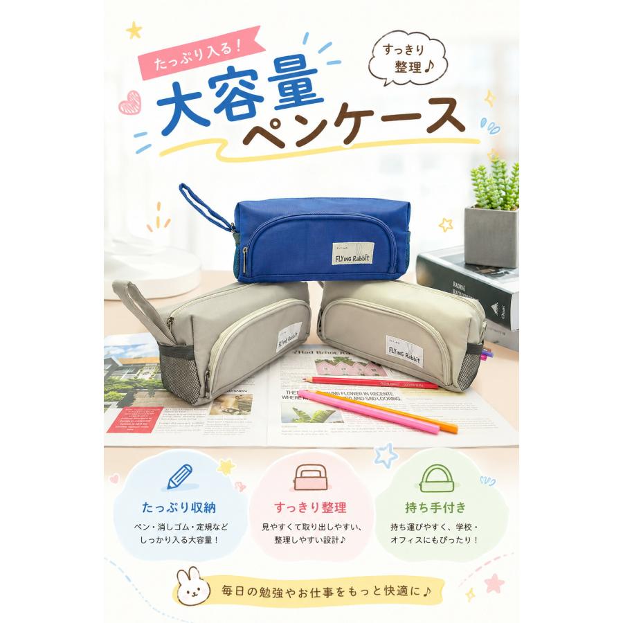 箱型ペンケース 大容量 多機能 筆箱 筆袋 ペンポーチ 男女兼用 小学生