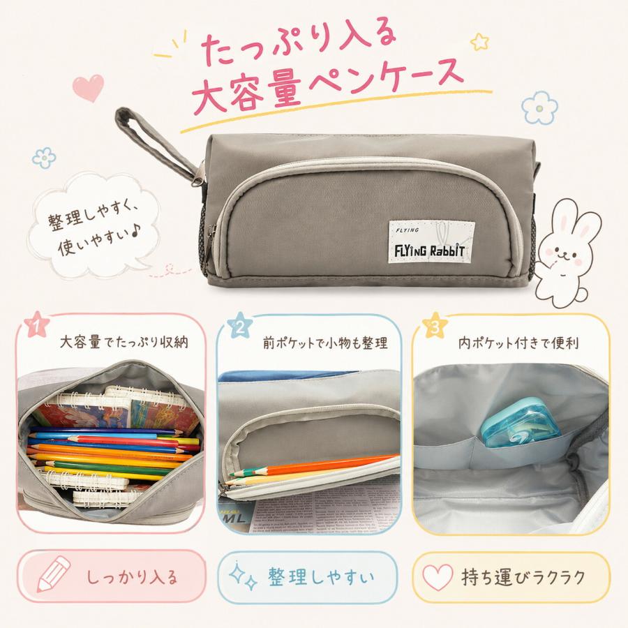 箱型ペンケース 大容量 多機能 筆箱 筆袋 ペンポーチ 男女兼用 小学生
