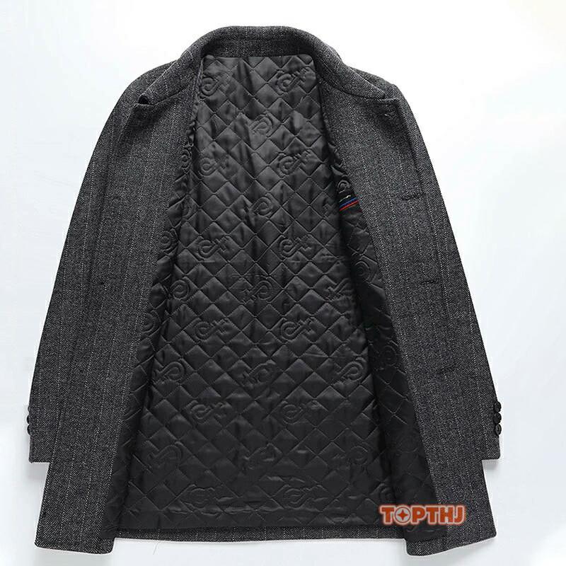ビジネスコート メンズ 紳士服 厚手コート ミディアム丈 ステンカラーコート ウールコート アウター ファッション ロング丈 カッコイイ スプリング秋物 秋冬_11