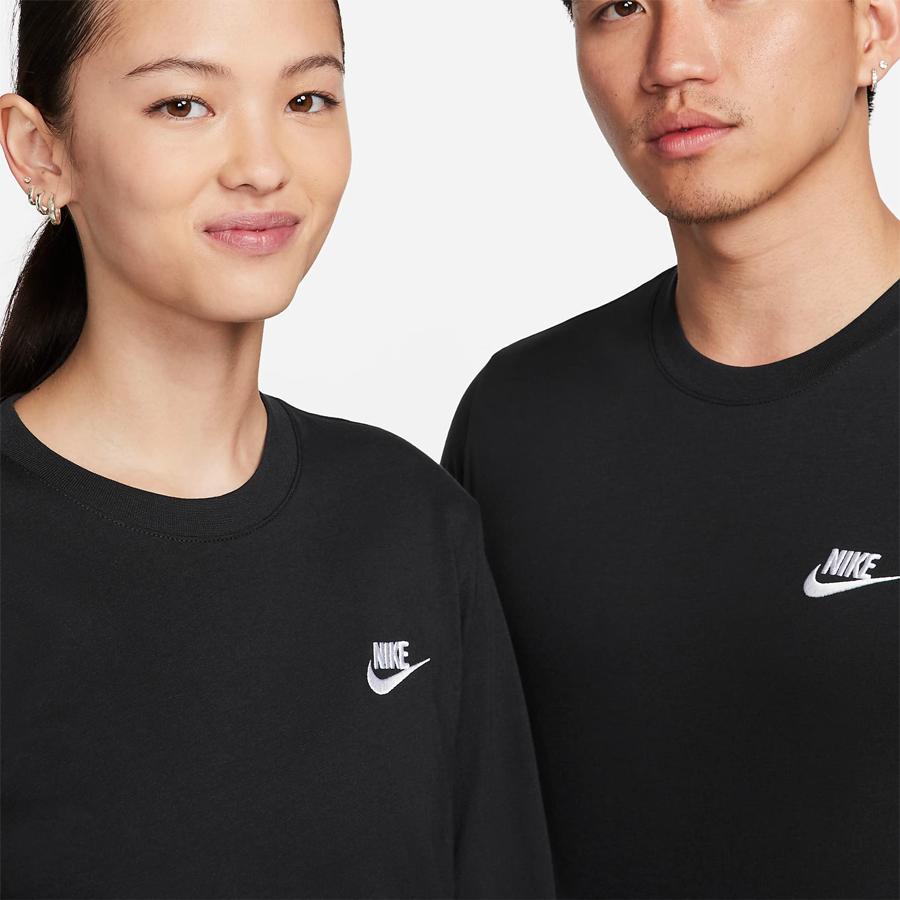 NIKE CLUB AR5194 010 ブラック 黒 メンズ ナイキ クラブ ロングスリーブ Tシャツ 長袖｜metaballer｜05