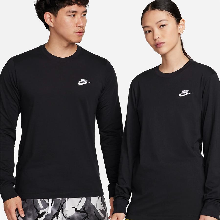 NIKE CLUB AR5194 010 ブラック 黒 メンズ ナイキ クラブ ロングスリーブ Tシャツ 長袖｜metaballer｜06