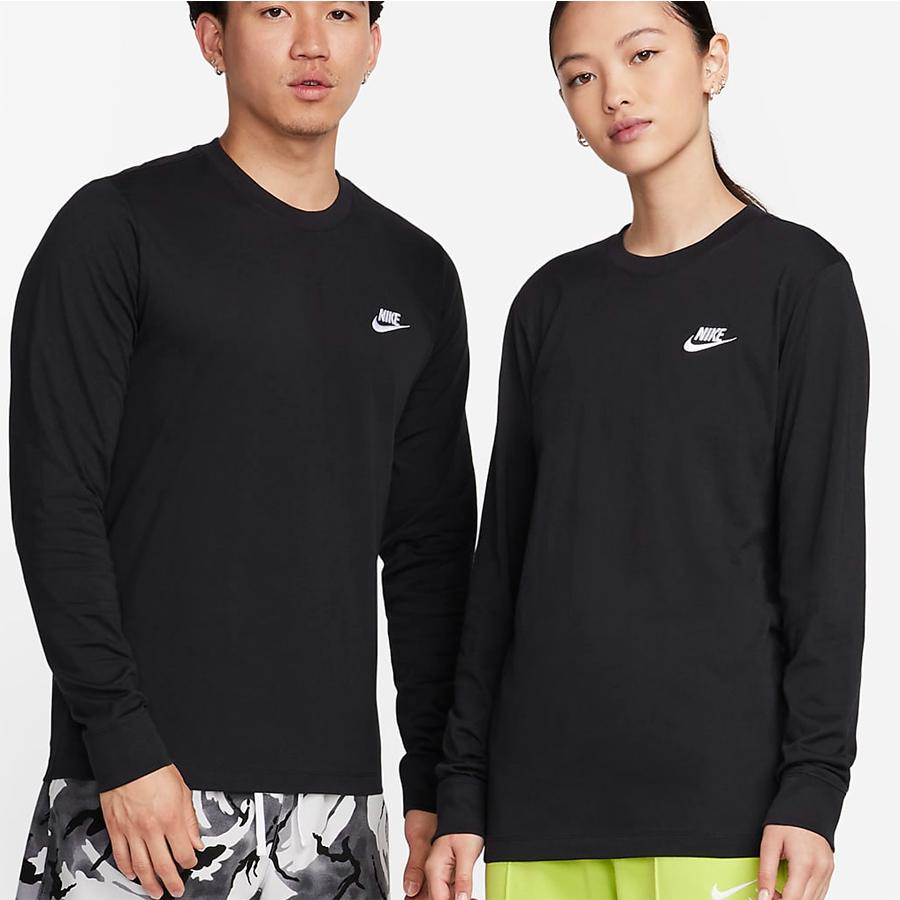 NIKE CLUB AR5194 010 ブラック 黒 メンズ ナイキ クラブ ロングスリーブ Tシャツ 長袖｜metaballer｜07