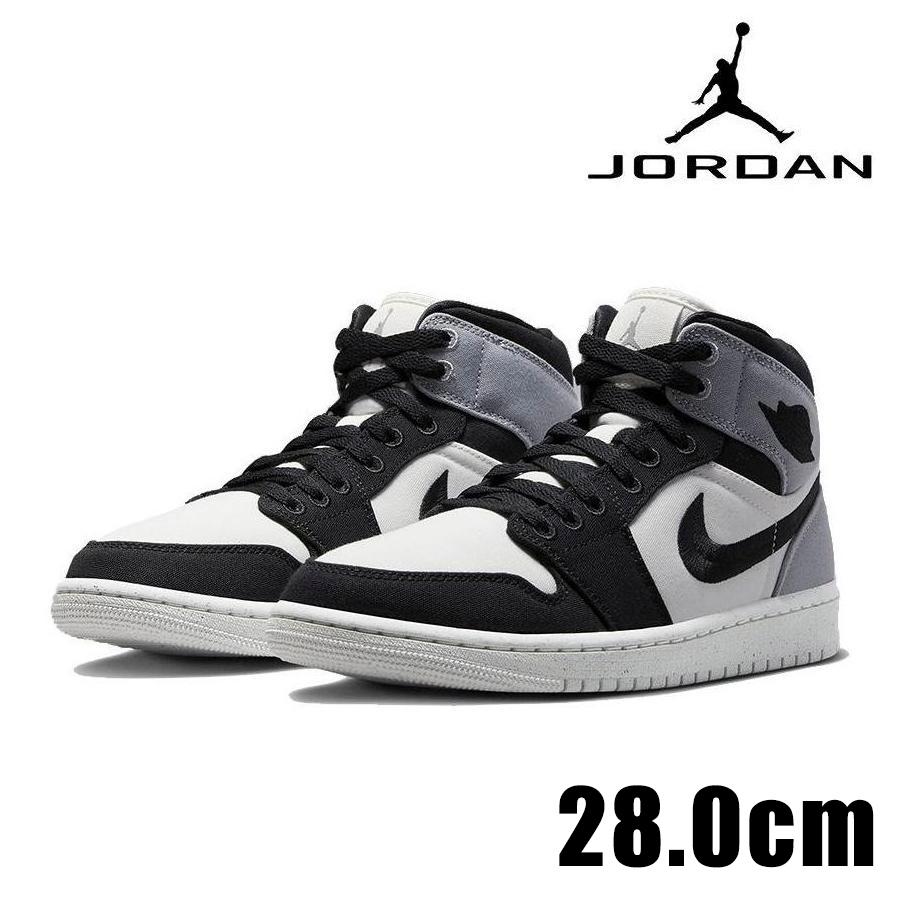 NIKE AIR JORDAN 1 MID SE DV0427 100 メンズ ブラック 黒 グレー 灰